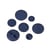 Lot de 3 boutons tunnel classique bleu marine