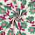 Tissu Double gaze de Coton Bio Jennifer Bouron fleurs Vert sur fond Ecru