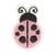 Ecusson thermocollant coccinelle rose 2,5cm x 2cm