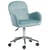 Fauteuil de Bureau Vert Menthe en Velours avec Accoudoirs Siège Hauteur Ajustable sur Roulettes Base en Métal pour Espace de Travail Rétro Moderne