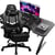 Chaise gaming GTPLAYER avec bureau intégré - Tissu - Gris - 51 x 70 x 135 cm