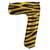 Ballon Aluminium Hélium Tigre Chiffre 7 - 86 cm