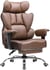 Chaise gaming - COMHOMA - cuir PU marron - repose-pieds