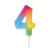 Bougie multicolore - chiffre 4