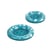 Lot de 3 boutons rond plastique recyclé 4 trous bleu canaries