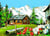 Canevas antique A la montagne 45x60cm