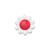 Lot de 3 boutons marguerite 15mm Rouge