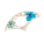 Bague de lecture en résine forme fleur-bleu irisé