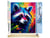 Peinture par Numéro Figured'Art - Raton laveur Coloré Abstrait - Kit de Loisir Créatif DIY Numéro d'Art Complet - 40x50cm toile roulée + châssis en bois à monter