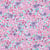 Tissu Popeline de Coton  fleurs Cléophée roses sur fond Blanc - Au mètre