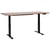 Bureau Électrique Réglable Plateau Bois Foncé et Structure Acier Noir 180 x 80 cm Hauteur Ajustable Assis Debout Pieds Carrés Design Moderne