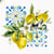4 serviettes en papier découpage collage 33 cm CITRON OLIVE FLEUR FR 107