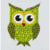 Kit sticker broderie diamant 9x9cm Hibou