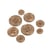 Lot de 3 boutons ronds 4 trous beige foncé