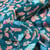 Tissu Coton imprimé  Arty Gingko multicolore sur fond Bleu pétrole