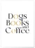 Affiche Dogs Book and Coffee | A3 : 29,7x42cm