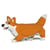 Chien Welsh Corgi qui marche roux Taille standard | JEKCA | 14 ans et +