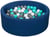 Piscine à balles Aire de jeu + 300 balles bleu marine blanc,gris,turquoise - Velinda