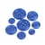 Bouton ronds 4 trous bleu