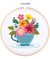 Kit de Broderie Printemps Floral avec cercle en bois de 15 cm – Trimits Multicolore