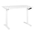 Bureau Réglable Manuellement Plateau et Structure Acier Blanc 120 x 72 cm Hauteur Ajustable Assis Debout Pieds Ronds Design Moderne