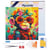 Mini Diamond Painting Broderie Diamant Figured’Art 25x25cm toile tendue sur châssis en bois - diamants ronds - Singe Fantaisie et Fleurs