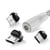 Avizar Câble USB vers Lightning, USB-C et Micro-USB Charge 2.4A 1m Argent