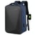 Sac À Dos Ordinateur Grande Capacité Verrouillage Antivol USB Étanche Noir Bleu Marine YONIS
