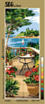 Canevas antique Terrasse 25x60cm