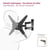 Support mural TV pivotant inclinable HAMA métal noir 32-65 pouces 25 kg
