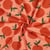 Tissu Toile de Coton Canvas Elia oranges Rouge sur fond Corail