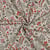 Tissu Toile Polycoton canvas enduit aspect lin petites fleurs Rose sur fond Naturel