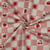 Tissu Toile Polycoton canvas enduit aspect lin Bella carreaux Rose sur fond Naturel