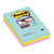 Notes Super Sticky Post-it® lignées collection Miami 101x152mm - 3 blocs
