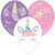 3 ballons en latex licorne + stickers