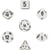 7 dés pour JDR Chessex - Opaque - Blanc et noir