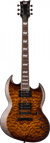 Ltd Viper-256 QM - Guitare électrique - Type SG - Dark Brown Sunburst 