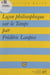 Leçon philosophique sur le temps