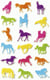 Stickers 3D autocollant - Chevaux - set de 18 stickers