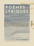 Poèmes lyriques