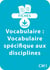 Vocabulaire CM1 - Vocabulaire spécifique aux disciplines - Un lot de 7 fiches recto/verso