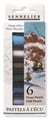 Lot de 6 1/2 pastels à l'écu Sennelier - Montagne en hiver