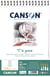 CANSON "C" à grain A4+ - Album à côté court - reliure à anneaux métalliques - 210 x 314 mm - 30 feuilles - papier blanc