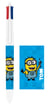 Stylo bille 4 couleurs BIC - Minions bleu- Noir, bleu, vert, rouge - Pointe moyenne