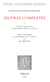 Œuvres complètes. Tome premier. Œuvres de jeunesse et Les Premières Œuvres (Livres I-IV)