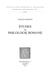 Etudes de Philologie Romane