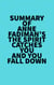 Summary of Anne Fadiman's The Spirit Catches You and You Fall Down