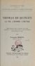 Thomas de Quincey : la vie, l'homme, l'œuvre - Thèse principale pour le Doctorat ès lettres présentée à la Faculté des lettres et sciences humaines de l'Université de Paris