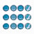 Graine Créative - Magnet époxy mini Ø12mm Bleu 12 pièces