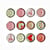 Graine Créative - Magnet époxy mini Ø12mm Coeur et motifs 12 pièces